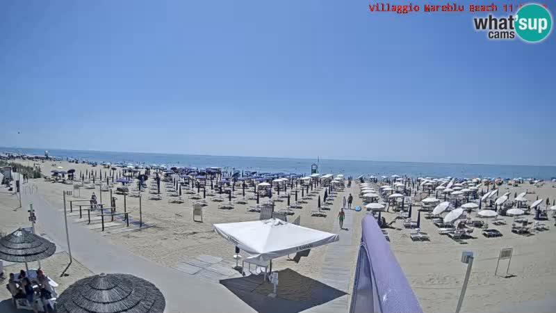 Spletna kamera na plaži v živo Villaggio Mare Blu Bibione Pineda – Italija