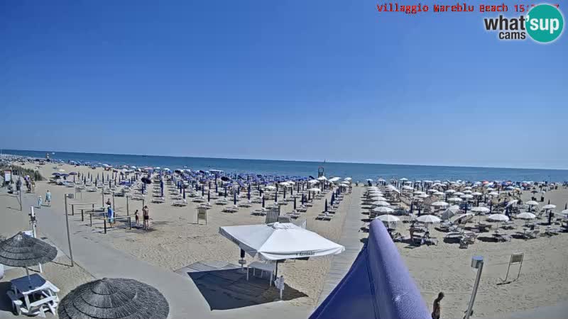 Webcam en direct de la plage Villaggio Mare Blu Bibione Pineda – Italie