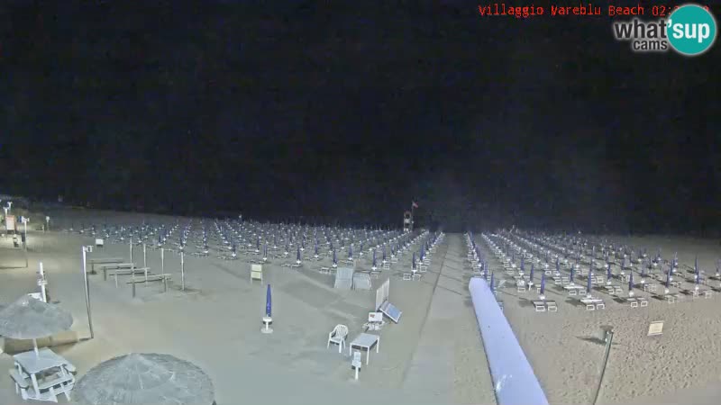Spletna kamera na plaži v živo Villaggio Mare Blu Bibione Pineda – Italija