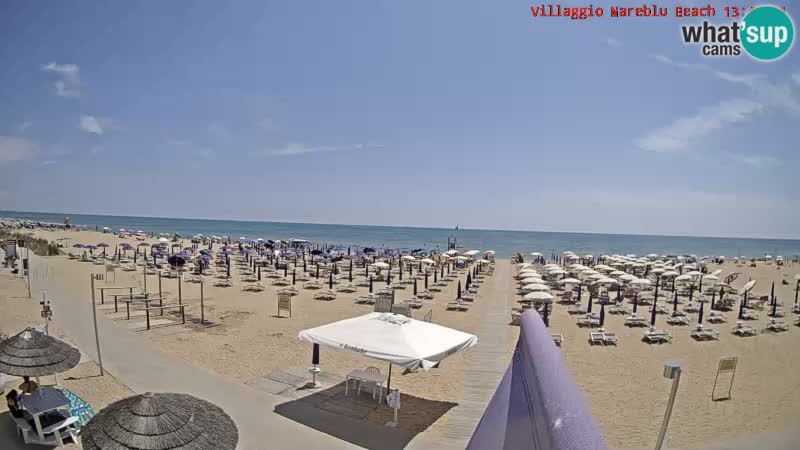 Spletna kamera na plaži v živo Villaggio Mare Blu Bibione Pineda – Italija