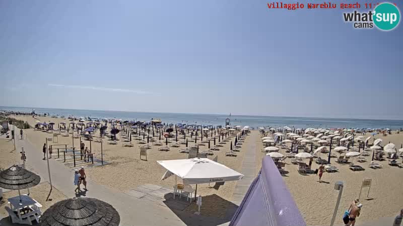 Spletna kamera na plaži v živo Villaggio Mare Blu Bibione Pineda – Italija