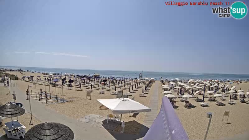 Playa webcam en vivo Villaggio Mare Blu Bibione Pineda – Italia