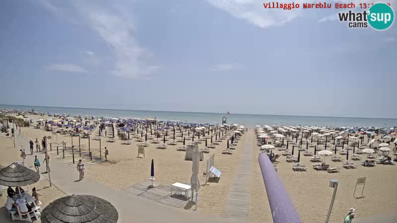 Playa webcam en vivo Villaggio Mare Blu Bibione Pineda – Italia