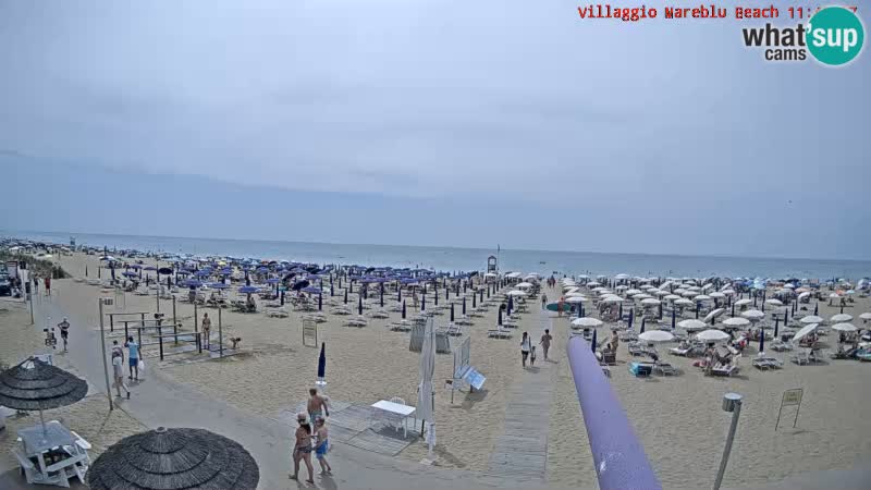 Spletna kamera na plaži v živo Villaggio Mare Blu Bibione Pineda – Italija