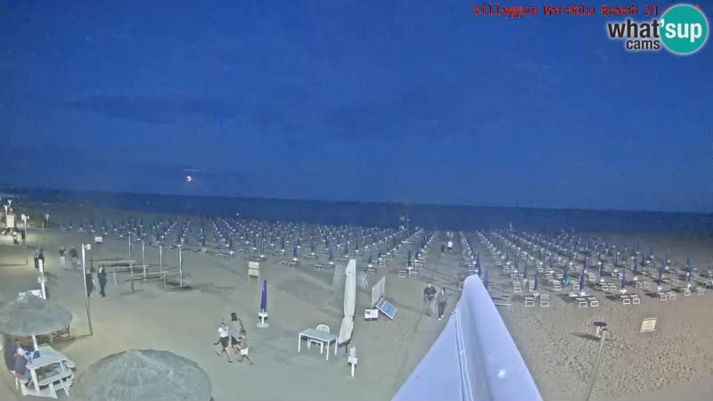 Spletna kamera na plaži v živo Villaggio Mare Blu Bibione Pineda – Italija
