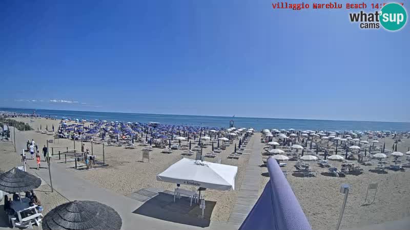 Webcam en direct de la plage Villaggio Mare Blu Bibione Pineda – Italie