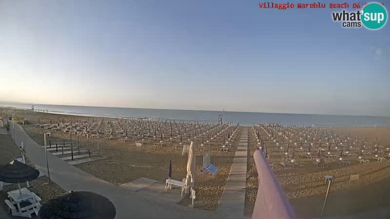 Spletna kamera na plaži v živo Villaggio Mare Blu Bibione Pineda – Italija