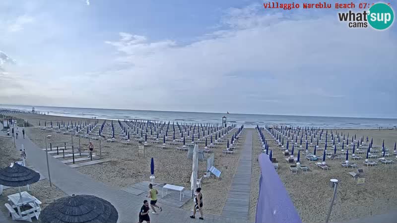 Spletna kamera na plaži v živo Villaggio Mare Blu Bibione Pineda – Italija