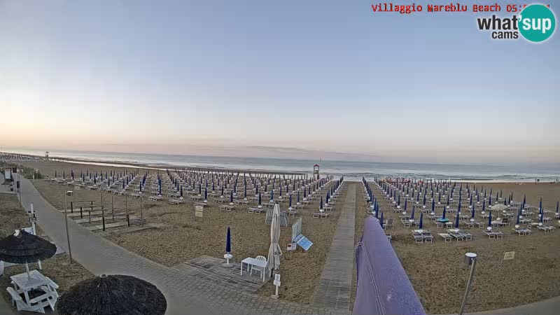 Spletna kamera na plaži v živo Villaggio Mare Blu Bibione Pineda – Italija