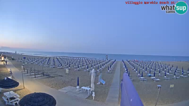 Spletna kamera na plaži v živo Villaggio Mare Blu Bibione Pineda – Italija