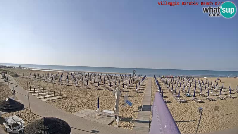 Spletna kamera na plaži v živo Villaggio Mare Blu Bibione Pineda – Italija