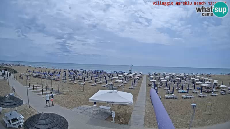 Spletna kamera na plaži v živo Villaggio Mare Blu Bibione Pineda – Italija