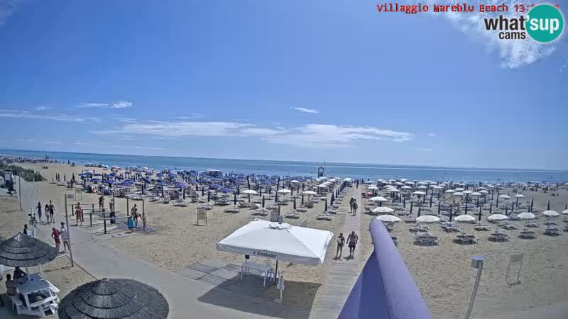 Spletna kamera na plaži v živo Villaggio Mare Blu Bibione Pineda – Italija