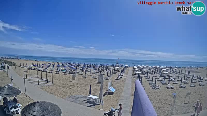 Spletna kamera na plaži v živo Villaggio Mare Blu Bibione Pineda – Italija