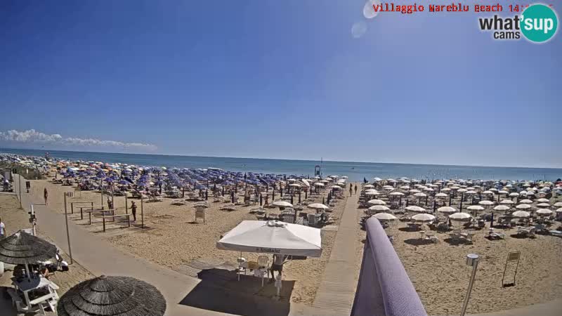Playa webcam en vivo Villaggio Mare Blu Bibione Pineda – Italia