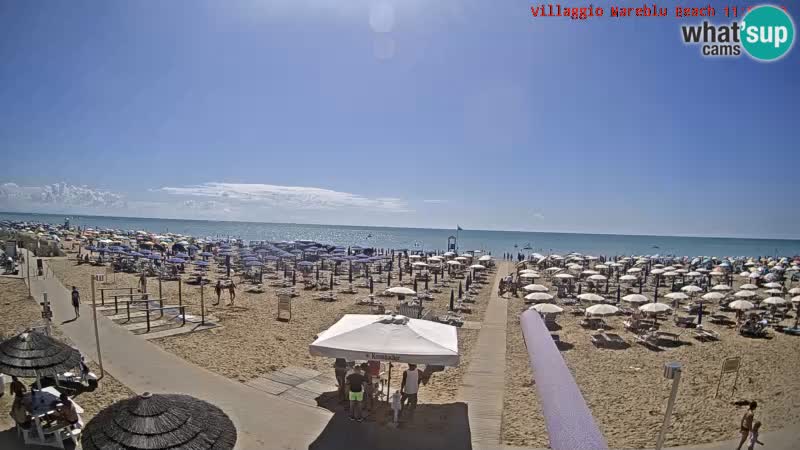 Playa webcam en vivo Villaggio Mare Blu Bibione Pineda – Italia