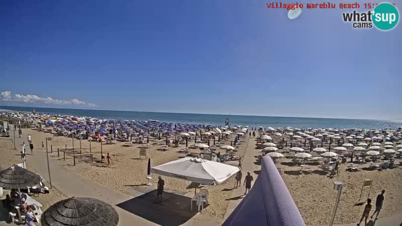 Playa webcam en vivo Villaggio Mare Blu Bibione Pineda – Italia