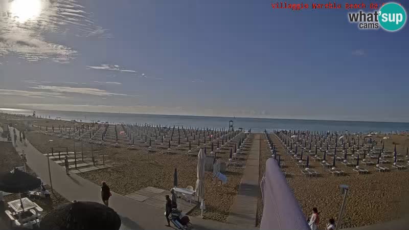 Playa webcam en vivo Villaggio Mare Blu Bibione Pineda – Italia
