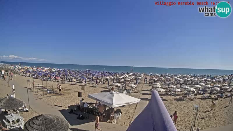 Spletna kamera na plaži v živo Villaggio Mare Blu Bibione Pineda – Italija