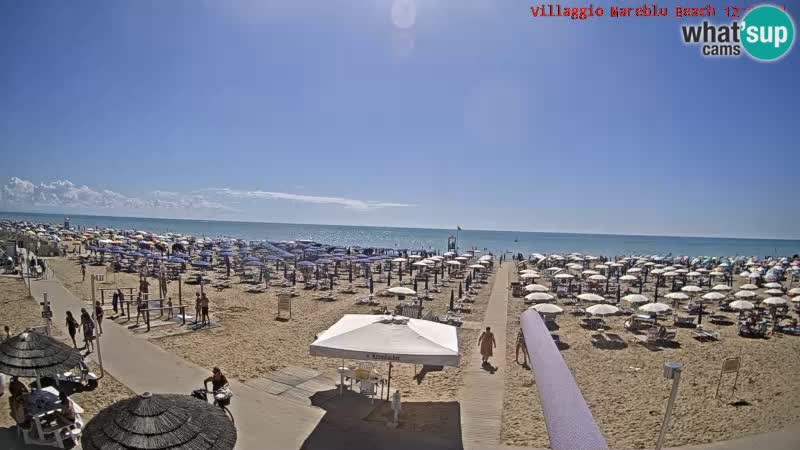 Spletna kamera na plaži v živo Villaggio Mare Blu Bibione Pineda – Italija