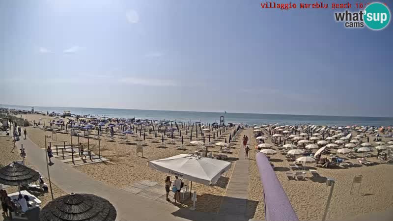 Web kamera uživo na plaži Villaggio Mare Blu Bibione Pineda – Italija