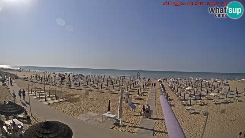 Spletna kamera na plaži v živo Villaggio Mare Blu Bibione Pineda – Italija