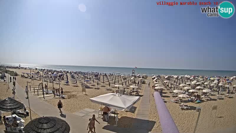 Spletna kamera na plaži v živo Villaggio Mare Blu Bibione Pineda – Italija