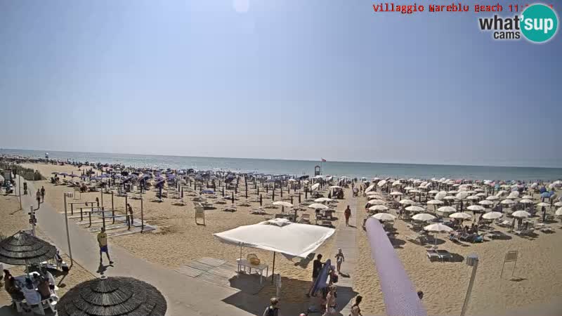Spletna kamera na plaži v živo Villaggio Mare Blu Bibione Pineda – Italija