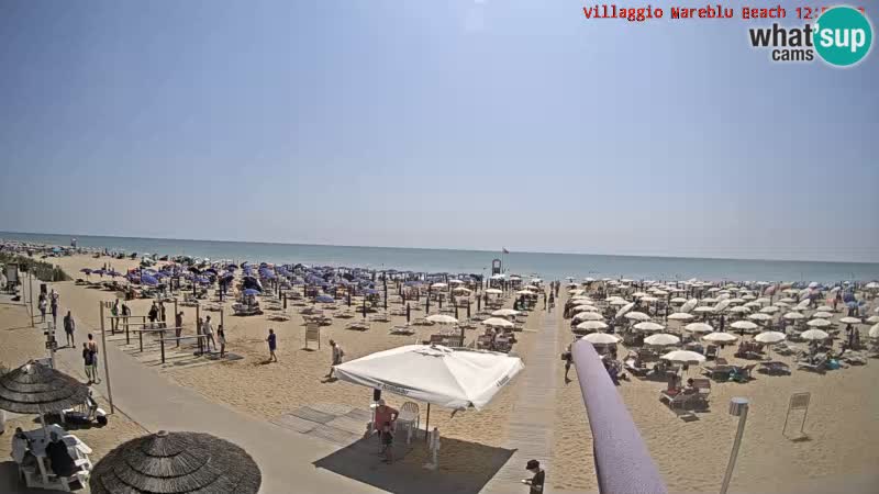 Spletna kamera na plaži v živo Villaggio Mare Blu Bibione Pineda – Italija