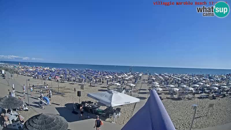 Spletna kamera na plaži v živo Villaggio Mare Blu Bibione Pineda – Italija