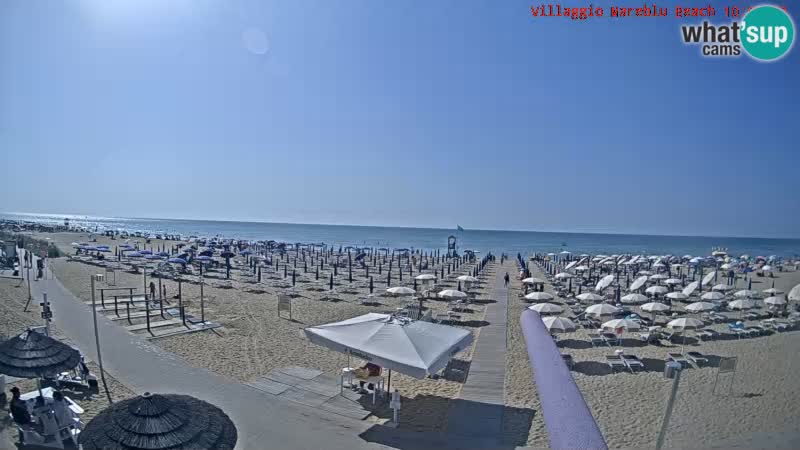 Webcam en direct de la plage Villaggio Mare Blu Bibione Pineda – Italie