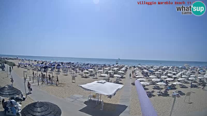 Webcam en direct de la plage Villaggio Mare Blu Bibione Pineda – Italie