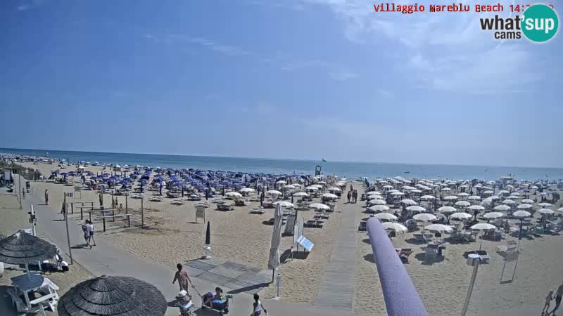 Playa webcam en vivo Villaggio Mare Blu Bibione Pineda – Italia
