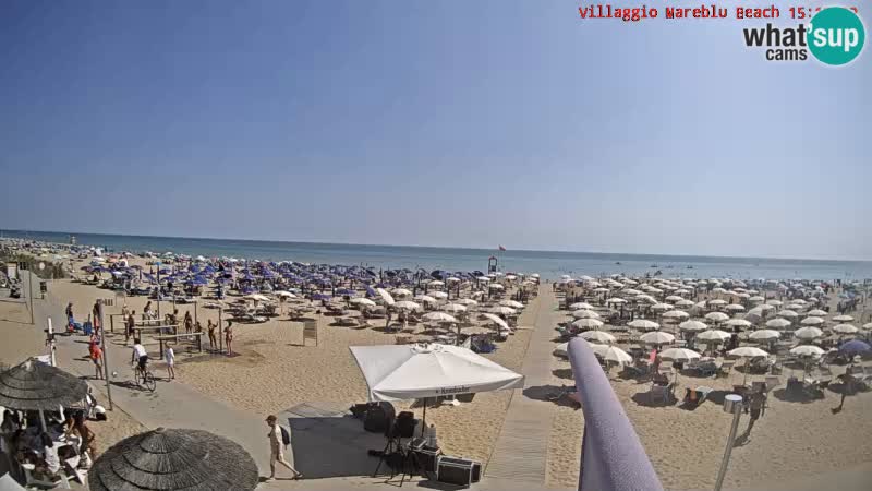 Playa webcam en vivo Villaggio Mare Blu Bibione Pineda – Italia