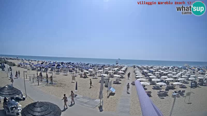 Webcam en direct de la plage Villaggio Mare Blu Bibione Pineda – Italie