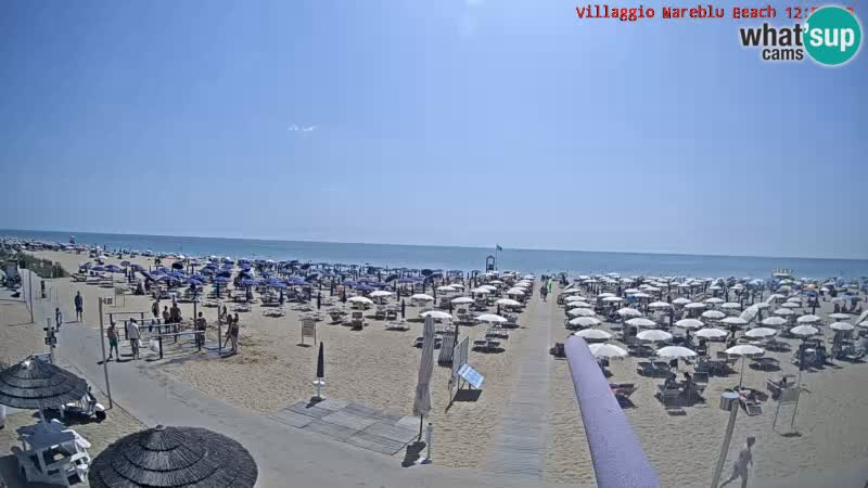 Webcam en direct de la plage Villaggio Mare Blu Bibione Pineda – Italie
