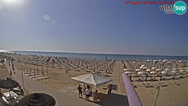 Webcam en direct de la plage Villaggio Mare Blu Bibione Pineda – Italie