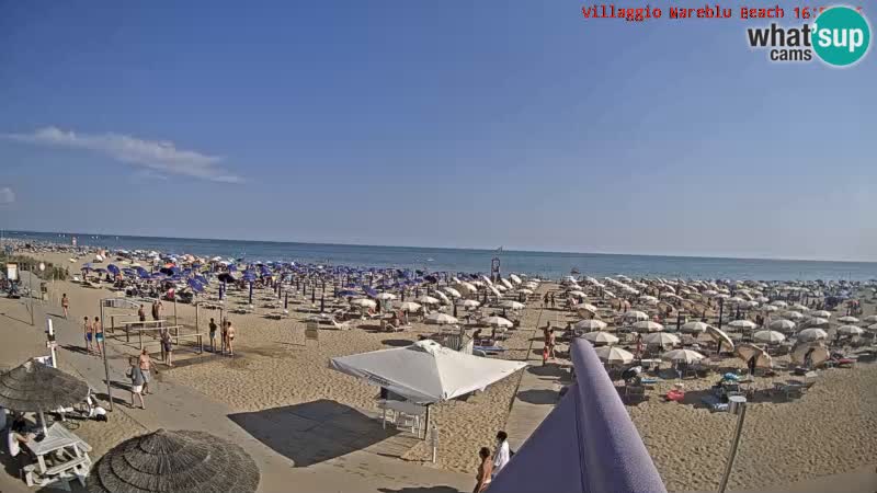 Spletna kamera na plaži v živo Villaggio Mare Blu Bibione Pineda – Italija