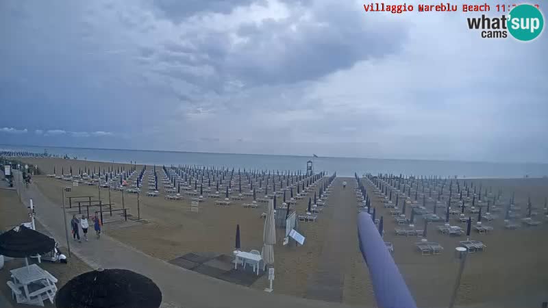 Spletna kamera na plaži v živo Villaggio Mare Blu Bibione Pineda – Italija