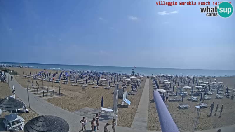 Webcam en direct de la plage Villaggio Mare Blu Bibione Pineda – Italie
