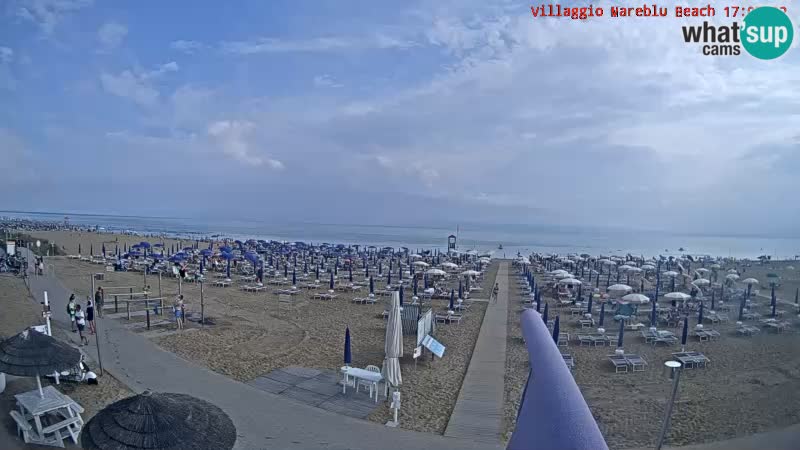 Spletna kamera na plaži v živo Villaggio Mare Blu Bibione Pineda – Italija