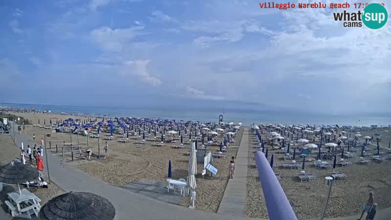 Spletna kamera na plaži v živo Villaggio Mare Blu Bibione Pineda – Italija