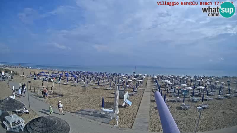 Spletna kamera na plaži v živo Villaggio Mare Blu Bibione Pineda – Italija