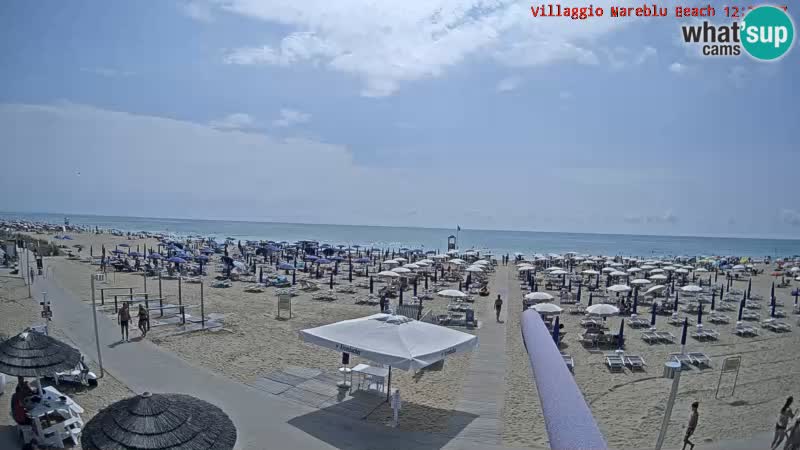 Playa webcam en vivo Villaggio Mare Blu Bibione Pineda – Italia