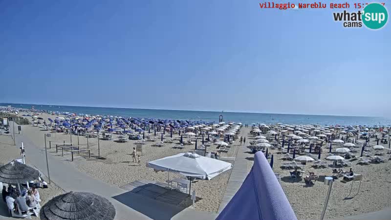 Webcam en direct de la plage Villaggio Mare Blu Bibione Pineda – Italie