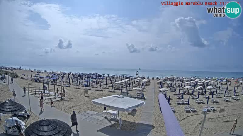 Webcam en direct de la plage Villaggio Mare Blu Bibione Pineda – Italie