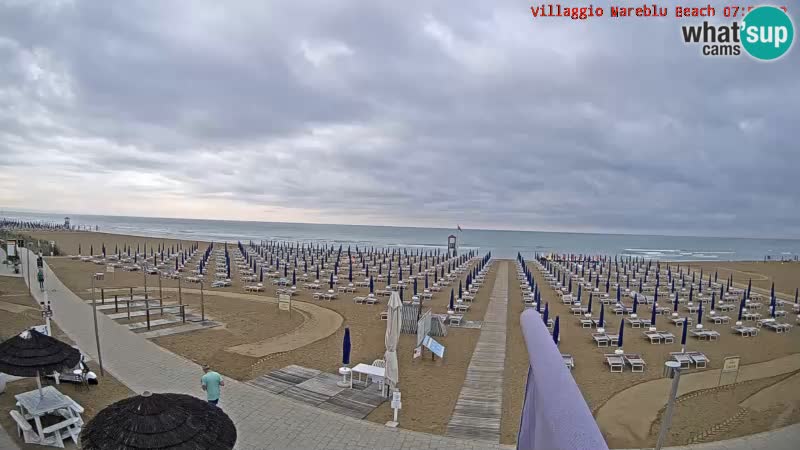Webcam en direct de la plage Villaggio Mare Blu Bibione Pineda – Italie