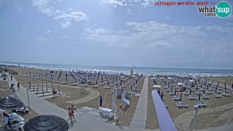 Spletna kamera na plaži v živo Villaggio Mare Blu Bibione Pineda – Italija