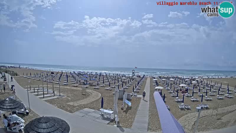 Spletna kamera na plaži v živo Villaggio Mare Blu Bibione Pineda – Italija