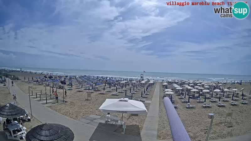 Webcam en direct de la plage Villaggio Mare Blu Bibione Pineda – Italie